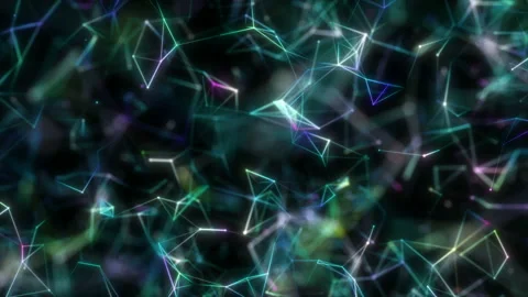 Focusing on different levels of geometric shapes.Abstract digital data plexus Stock Footage 104932874