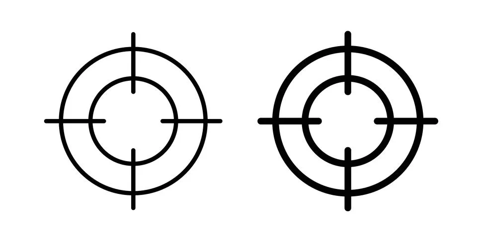 Focusing icon black vector isolated on white Illustrazione stock