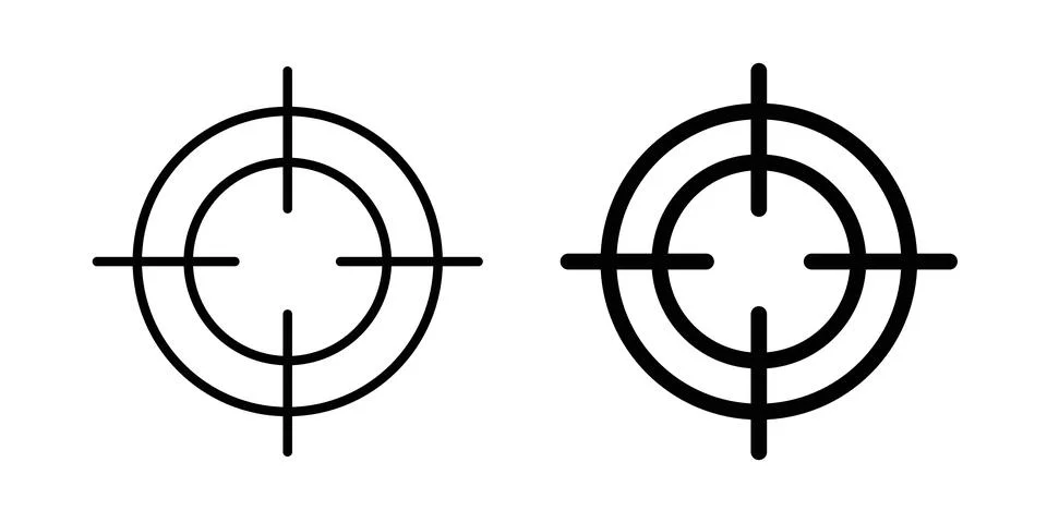Focusing icon solid, line, and editable vector set. 스톡 일러스트