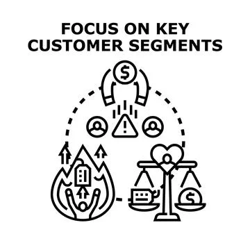 Focusing key customer segments for business strategy growth Stock Illustration
