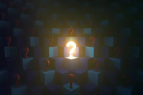 Focusing on the Largest, Brightest Question Stock Illustration