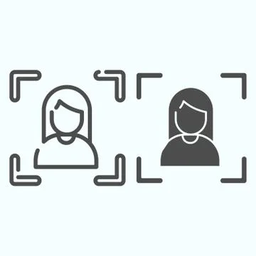Focusing line and solid icon. Camera focusing vector illustration isolated on Stock Illustration
