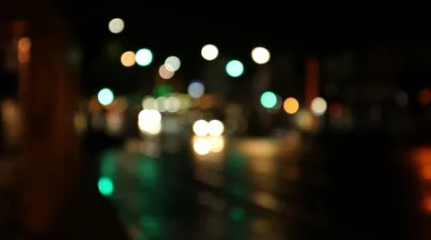 Focusing into the night traffic Stock Footage 11824493