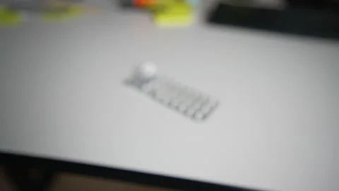 Focusing on a pills laid on a table Stock Footage 158674141