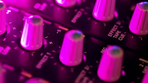 Focusing on portable cassette tape studio mixer Stock Footage 161253692