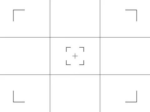 Focusing screen of the camera viewfinder. Based vector template of viewfinder Stock Illustration