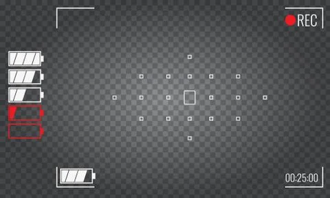 Focusing screen of the camera. Viewfinder camera recording. Vector graphic Stock Illustration