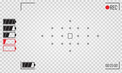 Focusing screen of the camera. Viewfinder camera recording. Vector graphic Stock Illustration