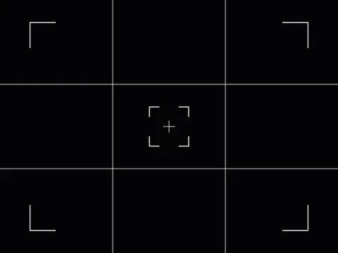 Focusing screen of the camera viewfinder. Simple vector template of viewfinder Stock Illustration