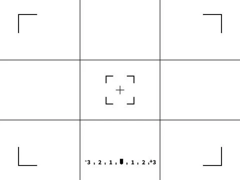Focusing screen of the camera viewfinder. Vector white template of viewfinder Stock Illustration