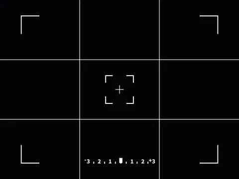 Focusing screen of the camera viewfinder. Vector black template of viewfinder Stock Illustration