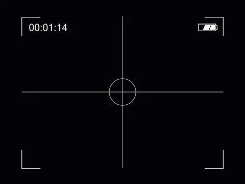 Focusing screen of the camera viewfinder. Vector template of circle viewfinder Stock Illustration