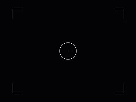 Focusing screen with circle target of the camera viewfinder. Black vector Stock Illustration