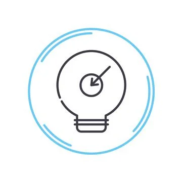 Focusing on solution line icon, outline symbol, vector illustration, concept Stock Illustration