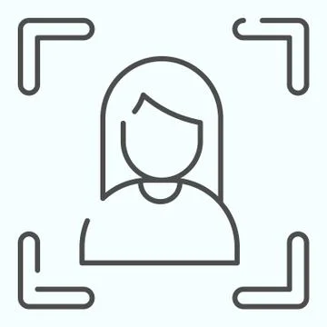 Focusing thin line icon. Camera focusing vector illustration isolated on white Stock Illustration