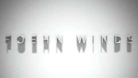 Foehn winds 3D title animation with shadows on a white background Stock Footage 296801377