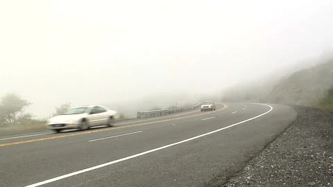 Fog on the 101 Highway in Oregon Stock Footage 327887412