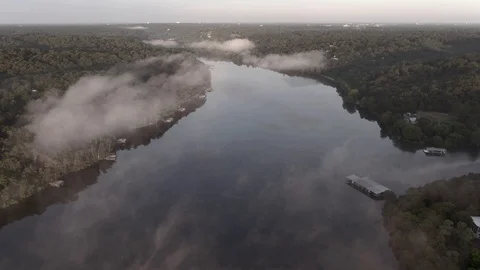 Fog above the lake Stock Footage 111352397