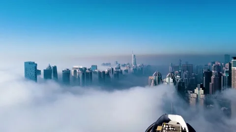 Fog Aerial Dubai Stock Footage 168361058