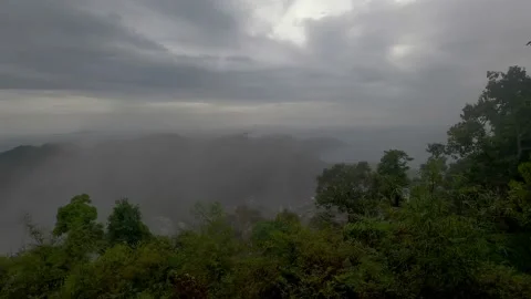 Fog after rain over a part of a beautiful island. Stock Footage 232220828