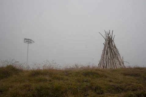 Fog in the alpine mountains Stock Photos