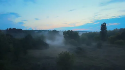 Fog and blue sky. Stock Footage 161593819