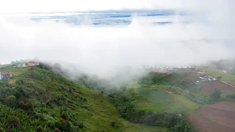 Fog and cloud mountain landscape. Beautiful Landscape of mountain Stock Photos
