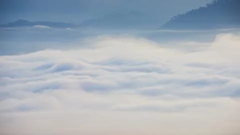 Fog and clouds over Pai District Mae Hong Son, THAILAND. View from Yun Lai Vi Stock Photos