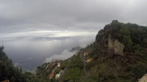 Fog and Clouds in Timelapse in Amalfi Coast Video stock 71200503