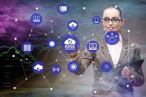 Fog and edge cloud computing concept Stock Photos