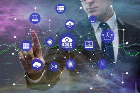 Fog and edge cloud computing concept 写真素材