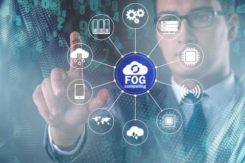 Fog and edge cloud computing concept 스톡 사진