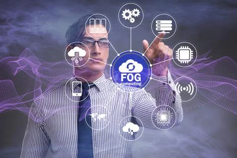 Fog and edge cloud computing concept Stock Photos