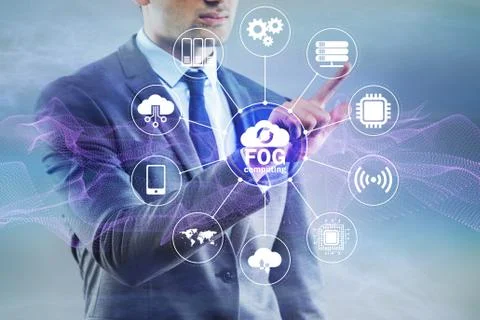 Fog and edge cloud computing concept 스톡 사진