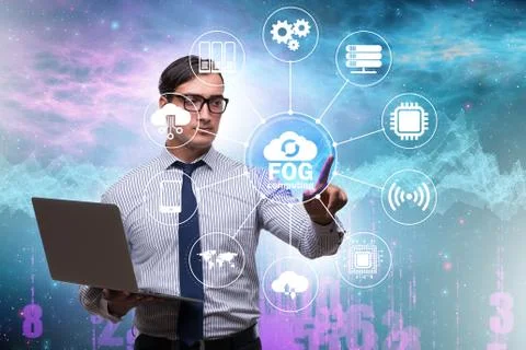 Fog and edge cloud computing concept 写真素材