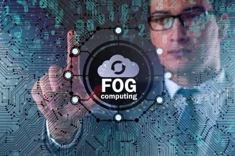 Fog and edge cloud computing concept Stockfoto's