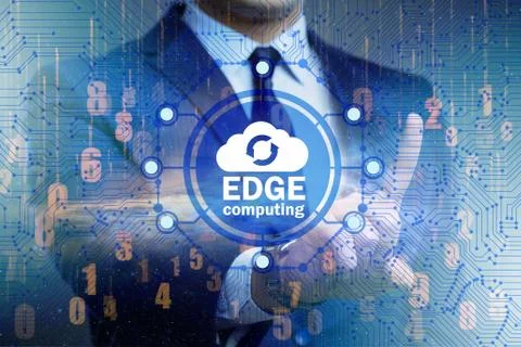 Fog and edge cloud computing concept 스톡 사진