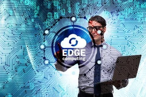 Fog and edge cloud computing concept 스톡 사진