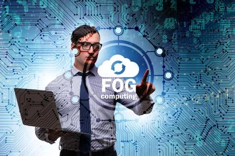 Fog and edge cloud computing concept 스톡 사진