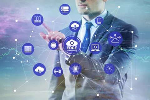 Fog and edge cloud computing concept 스톡 사진