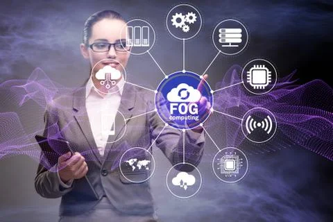 Fog and edge cloud computing concept 스톡 사진