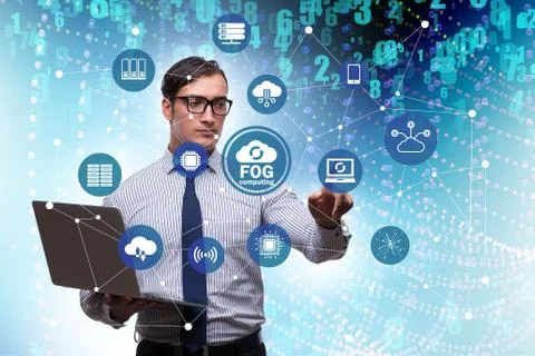Fog and edge cloud computing concept 写真素材