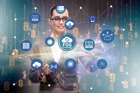 Fog and edge cloud computing concept 스톡 사진