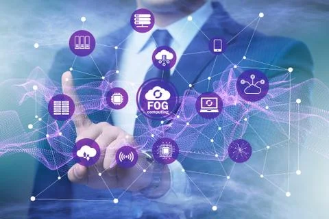 Fog and edge cloud computing concept Foto stock
