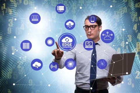 Fog and edge cloud computing concept Stockfoto's