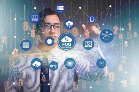 Fog and edge cloud computing concept Foto stock