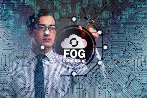 Fog and edge cloud computing concept Stockfoto's