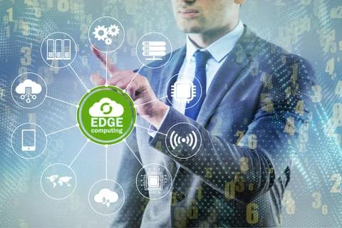 Fog and edge cloud computing concept 스톡 사진
