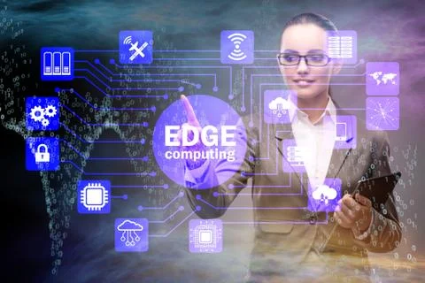 Fog and edge cloud computing concept 스톡 사진