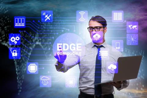 Fog and edge cloud computing concept 스톡 사진